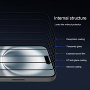 For iPhone 16 Plus NILLKIN 3D CP+MAX Anti-Explosion Full Coverage Tempered Glass Film