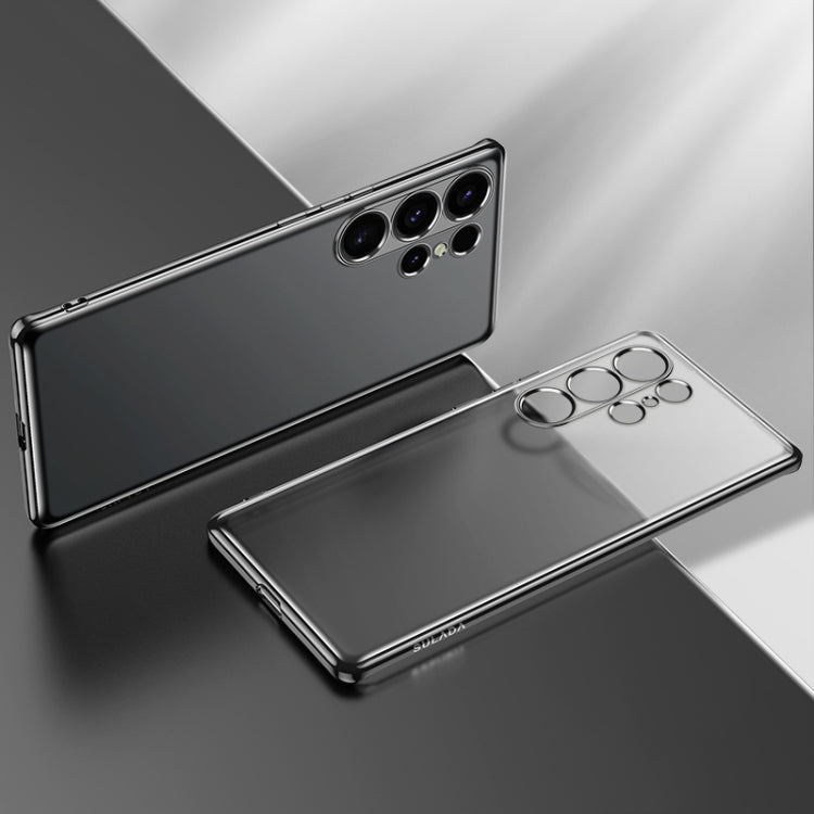 For Samsung Galaxy S25 5G SULADA Electroplating Frosted TPU Phone Case(Black)