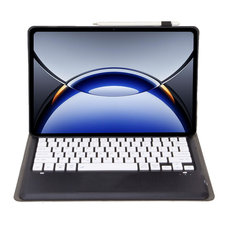 For OPPO Pad 3 12.1inch OP15 TPU Ultra-thin Detachable Bluetooth Keyboard Leather Case(Black + White)