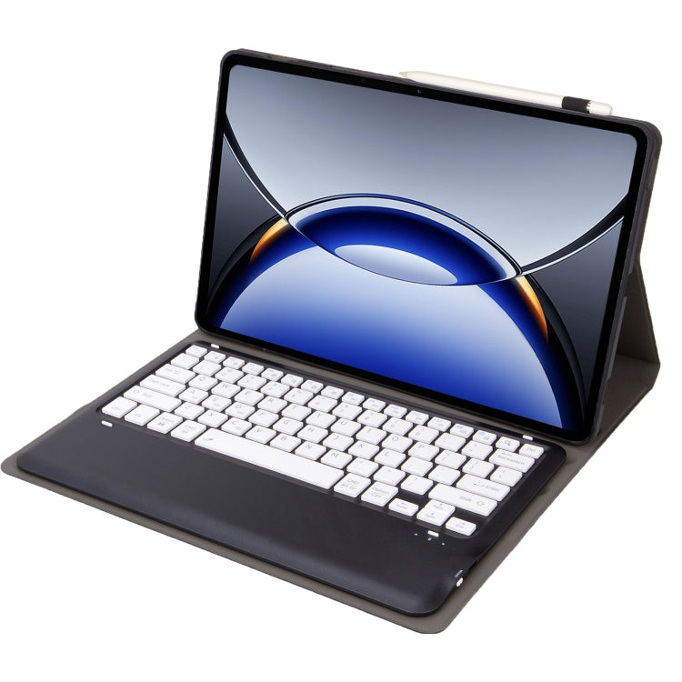 For OPPO Pad 3 12.1inch OP15 TPU Ultra-thin Detachable Bluetooth Keyboard Leather Case(Black + White)