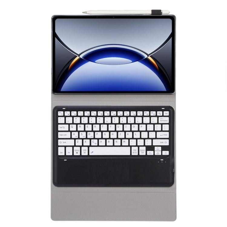 For OPPO Pad 3 12.1inch OP15 TPU Ultra-thin Detachable Bluetooth Keyboard Leather Case(Black + White)