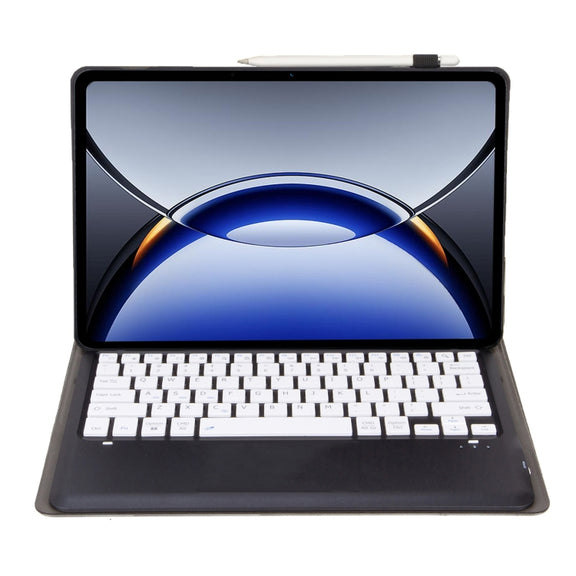 For OPPO Pad 3 12.1inch OP15-A TPU Ultra-thin Detachable Bluetooth Keyboard Leather Case with Touchpad(Black + White)