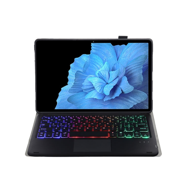 For vivo Pad 11 inch AV11-AS TPU Ultra-thin Detachable Backlight Bluetooth Keyboard Leather Case with Touchpad(Black)