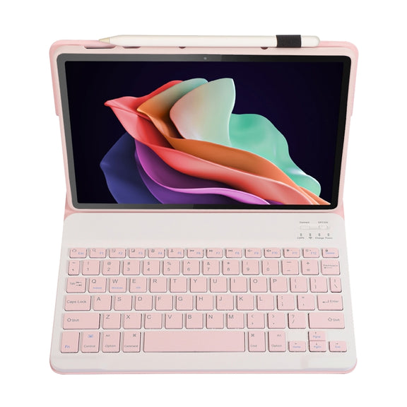 For Huawei MatePad SE 10.4 AH13 Ultra-thin Detachable Bluetooth Keyboard Leather Tablet Case(Pink White)
