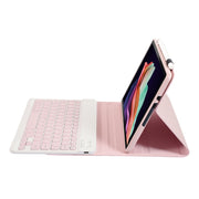 For Huawei MatePad SE 10.4 AH13 Ultra-thin Detachable Bluetooth Keyboard Leather Tablet Case(Pink White)