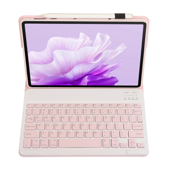 For Huawei MatePad 11.5 S 2024 AH20 Ultra-thin Detachable Bluetooth Keyboard Leather Tablet Case(Pink White)