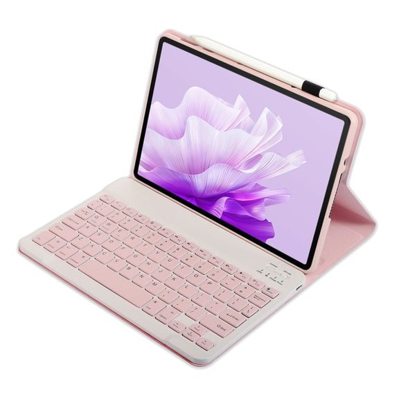 For Huawei MatePad 11.5 S 2024 AH20 Ultra-thin Detachable Bluetooth Keyboard Leather Tablet Case(Pink White)