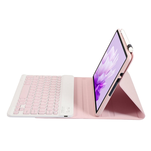 For Huawei MatePad 11.5 S 2024 AH20 Ultra-thin Detachable Bluetooth Keyboard Leather Tablet Case(Pink White)