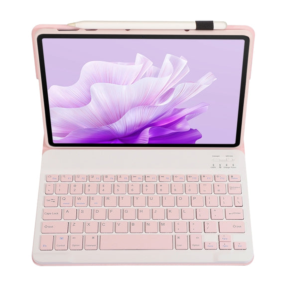 For Honor Pad X9 / X8 Pro 11.5 AH15 Ultra-thin Detachable Bluetooth Keyboard Leather Tablet Case(Pink White)