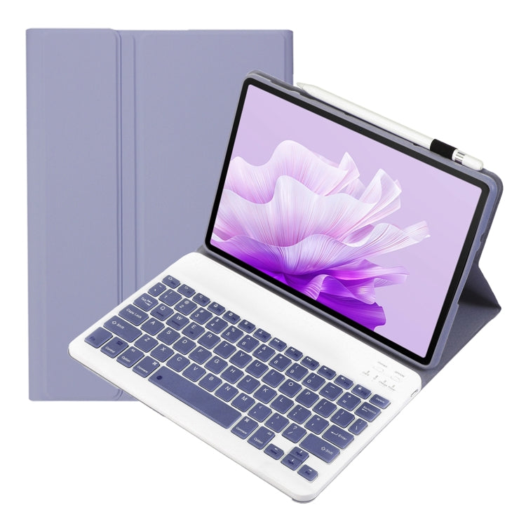 For Honor Pad X9 / X8 Pro 11.5 AH15 Ultra-thin Detachable Bluetooth Keyboard Leather Tablet Case(Lavender White)