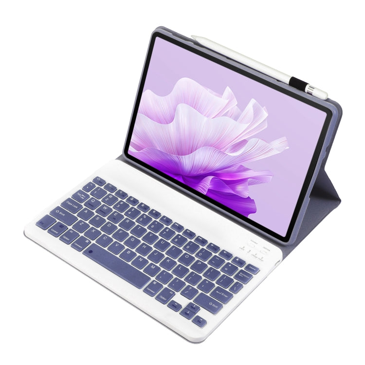 For Honor Pad X9 / X8 Pro 11.5 AH15 Ultra-thin Detachable Bluetooth Keyboard Leather Tablet Case(Lavender White)