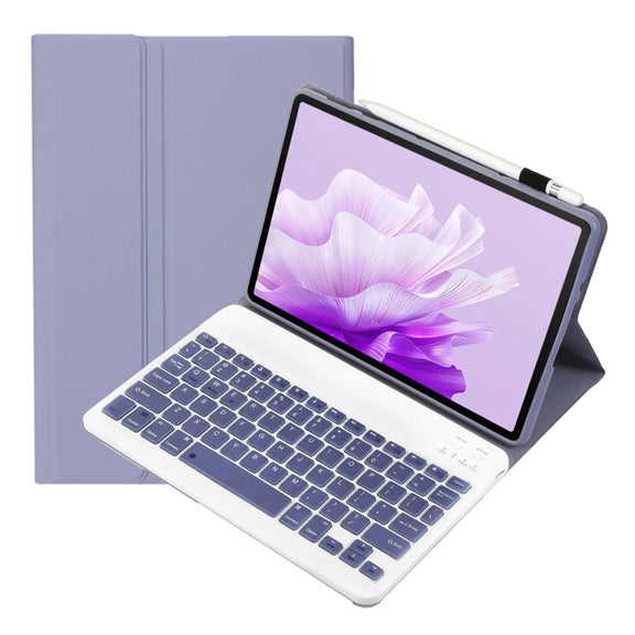 For Honor Pad X9 / X8 Pro 11.5 AH15 Ultra-thin Detachable Bluetooth Keyboard Leather Tablet Case(Lavender White)