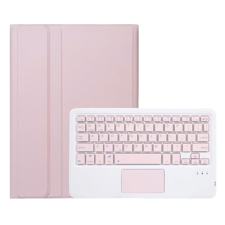 For Huawei MatePad SE 10.4 AH13-A Ultra-thin Detachable Bluetooth Keyboard Leather Tablet Case with Touchpad(Pink White)