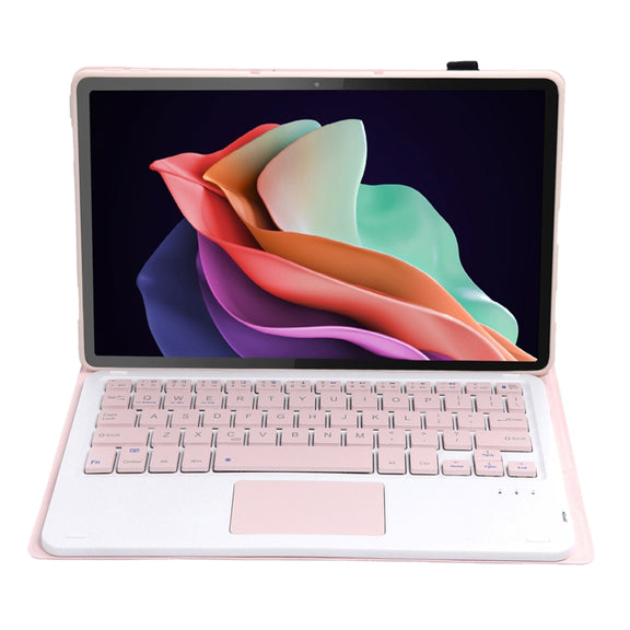 For Huawei MatePad SE 10.4 AH13-A Ultra-thin Detachable Bluetooth Keyboard Leather Tablet Case with Touchpad(Pink White)