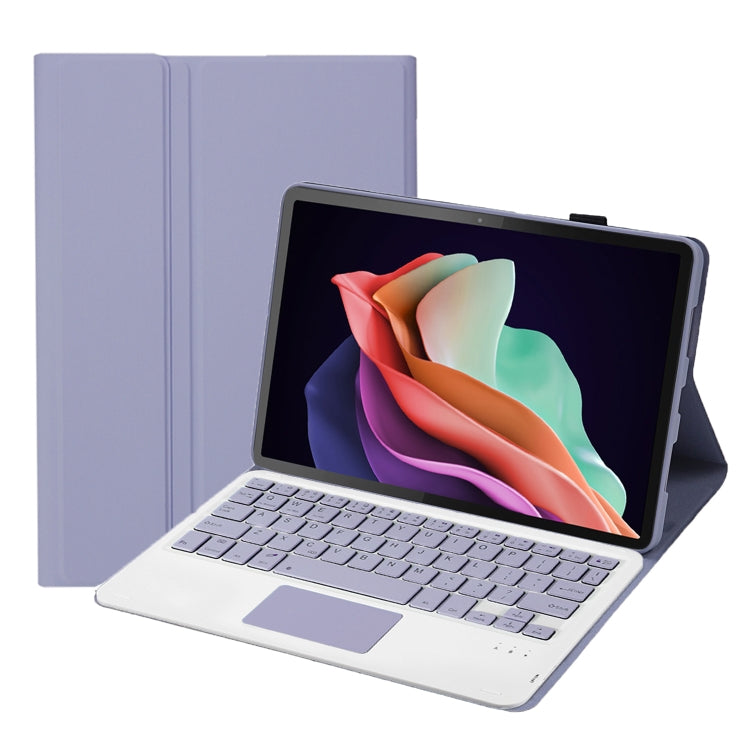 For Huawei MatePad SE 10.4 AH13-A Ultra-thin Detachable Bluetooth Keyboard Leather Tablet Case with Touchpad(Lavender White)