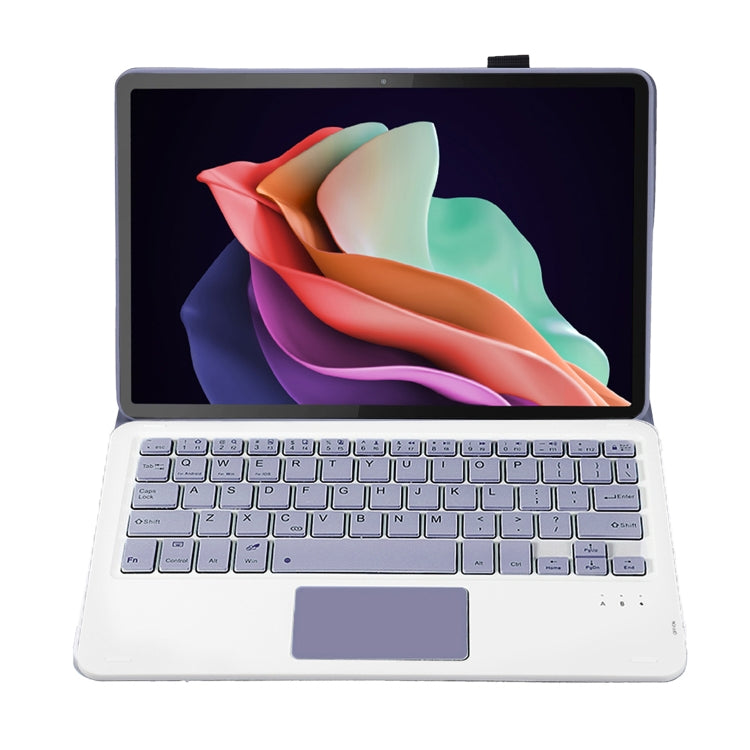 For Huawei MatePad SE 10.4 AH13-A Ultra-thin Detachable Bluetooth Keyboard Leather Tablet Case with Touchpad(Lavender White)