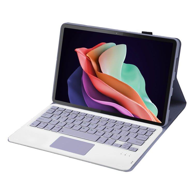 For Huawei MatePad SE 10.4 AH13-A Ultra-thin Detachable Bluetooth Keyboard Leather Tablet Case with Touchpad(Lavender White)