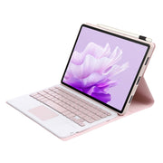 For Huawei MatePad 11.5 S 2024 AH20-A Ultra-thin Detachable Bluetooth Keyboard Leather Tablet Case with Touchpad(Pink White)