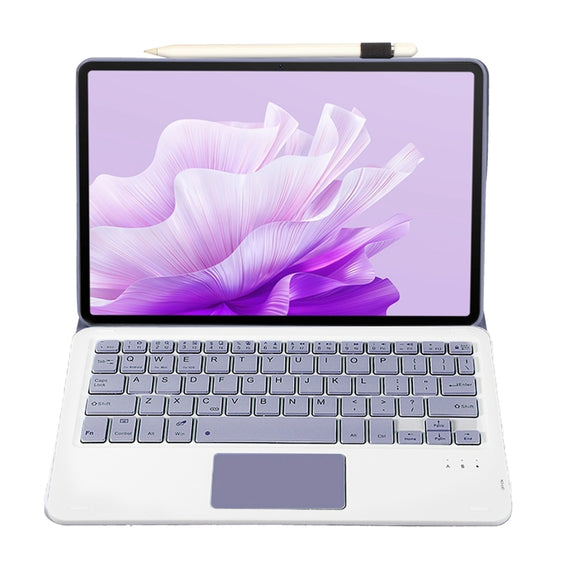 For Huawei MatePad 11.5 S 2024 AH20-A Ultra-thin Detachable Bluetooth Keyboard Leather Tablet Case with Touchpad(Lavender White)