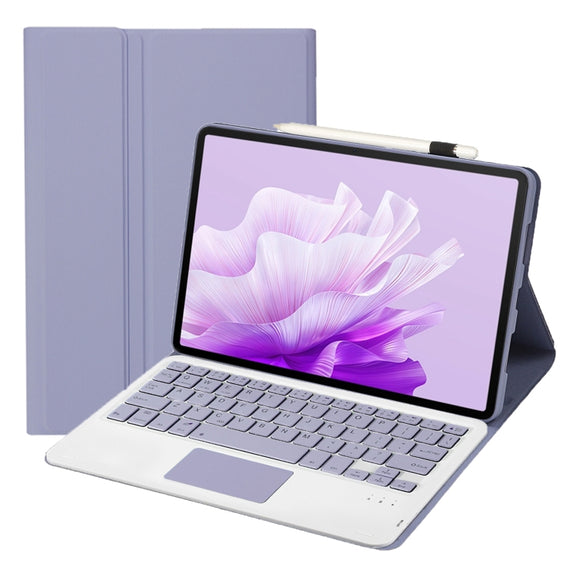 For Huawei MatePad 11.5 S 2024 AH20-A Ultra-thin Detachable Bluetooth Keyboard Leather Tablet Case with Touchpad(Lavender White)