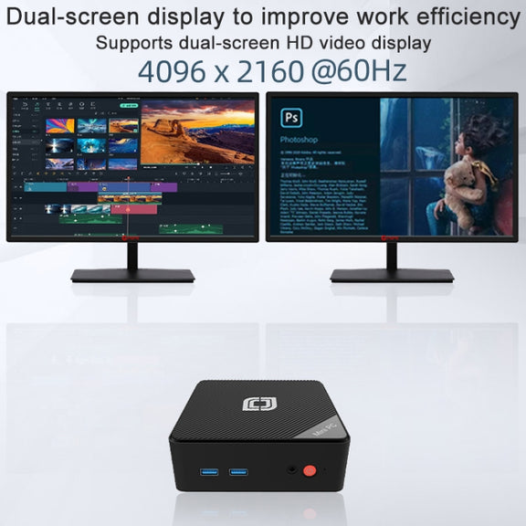 Jumper N100 II Mini PC, Intel 12th Generation Alder Lake-N N100 Quad-core 3.4GHz, RAM: 8GB, ROM: 256GB, Support HDMI(EU Plug)