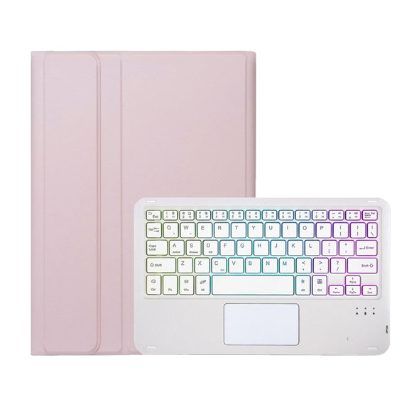 For Huawei MatePad 11.5 S 2024 AH20-AS Ultra-thin Detachable Backlight Bluetooth Keyboard Leather Tablet Case with Touchpad(Pink White)