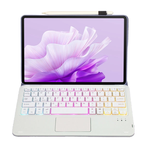 For Huawei MatePad 11.5 S 2024 AH20-AS Ultra-thin Detachable Backlight Bluetooth Keyboard Leather Tablet Case with Touchpad(Lavender White)