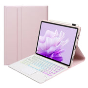 For Honor Pad X9 / X8 Pro 11.5 AH15-AS Ultra-thin Detachable Backlight Bluetooth Keyboard Leather Tablet Case with Touchpad(Pink White)