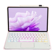 For Honor Pad X9 / X8 Pro 11.5 AH15-AS Ultra-thin Detachable Backlight Bluetooth Keyboard Leather Tablet Case with Touchpad(Pink White)