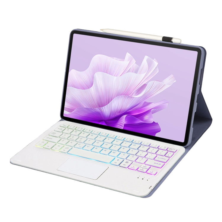 For Honor Pad X9 / X8 Pro 11.5 AH15-AS Ultra-thin Detachable Backlight Bluetooth Keyboard Leather Tablet Case with Touchpad(Lavender White)
