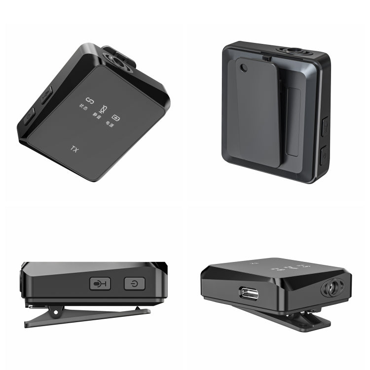 AP009 Wireless One to Two Lavalier Microphone with 3 in 1 Receiver(Black)