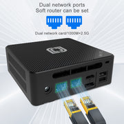 Jumper N100 Pro II Mini PC, Intel 12th Generation Alder Lake-N N100 Quad-core Dual RJ45, RAM: 8GB, ROM: 256GB(EU Plug)