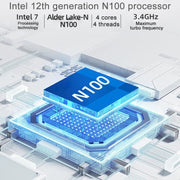 Jumper N100 Pro II Mini PC, Intel 12th Generation Alder Lake-N N100 Quad-core Dual RJ45, RAM: 8GB, ROM: 256GB(EU Plug)