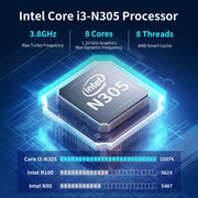 Jumper N305 Mini PC, Intel Alder Lake-N N305 Octa-core 3.8GHz, RAM: 16GB, ROM: 512GB(EU Plug)