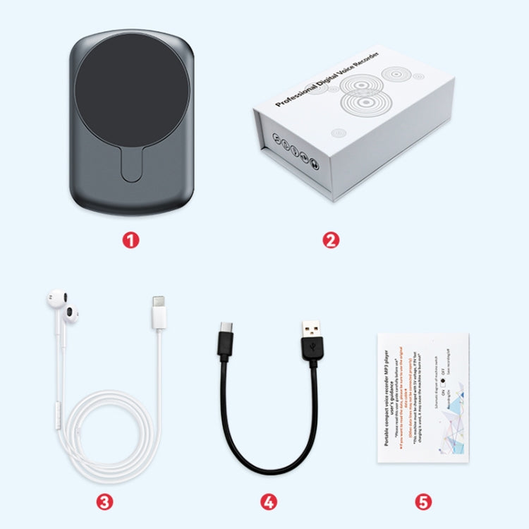 A1A Strong Magnetic Mobile Call Voice Recorder APP Recording Version, Memory:8GB(Black)