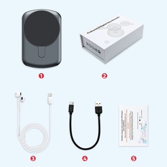 A1A Strong Magnetic Mobile Call Voice Recorder APP Recording Version, Memory:128GB(Black)