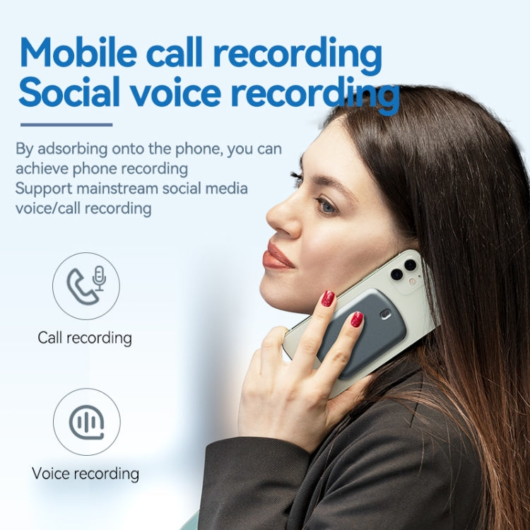 A1A Strong Magnetic Mobile Call Voice Recorder APP Recording Version, Memory:128GB(Black)