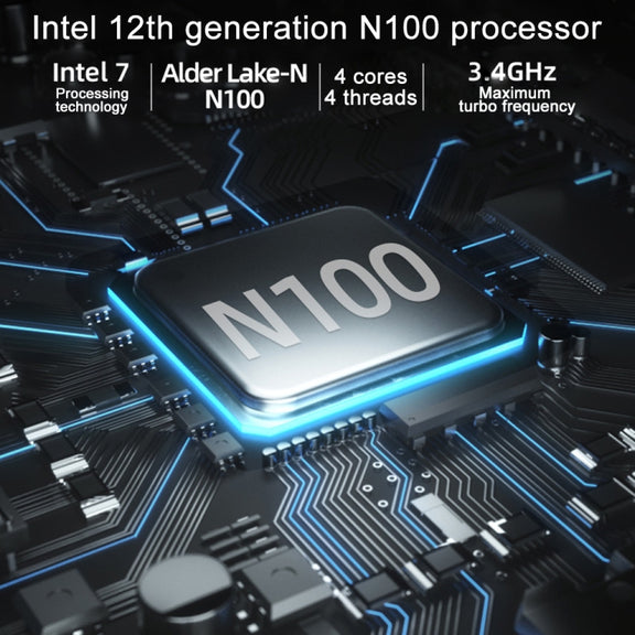 Jumper N100 II Mini PC, Intel 12th Generation Alder Lake-N N100 Quad-core 3.4GHz, RAM: 8GB, ROM: 256GB, Support HDMI(US Plug)
