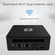 Jumper N100 Pro II Mini PC, Intel 12th Generation Alder Lake-N N100 Quad-core Dual RJ45, RAM: 8GB, ROM: 256GB(US Plug)