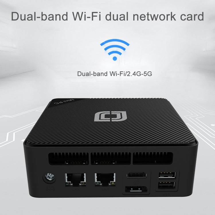 Jumper N100 Pro II Mini PC, Intel 12th Generation Alder Lake-N N100 Quad-core Dual RJ45, RAM: 8GB, ROM: 256GB(US Plug)