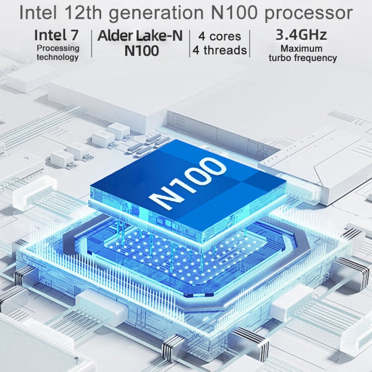 Jumper N100 Pro II Mini PC, Intel 12th Generation Alder Lake-N N100 Quad-core Dual RJ45, RAM: 8GB, ROM: 256GB(US Plug)