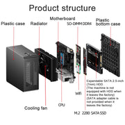 Jumper N305Hi Mini PC, Intel Alder Lake-N i3-N305 Octa-core 3.8GHz, RAM: 16GB, ROM: 512GB(US Plug)