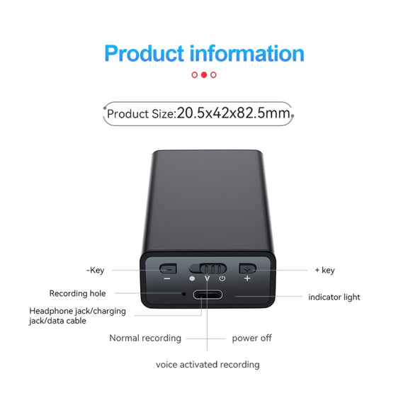 Q65 Long-lasting Magnetic Intelligent Voice Recording Pen, Memory:8GB(Black)