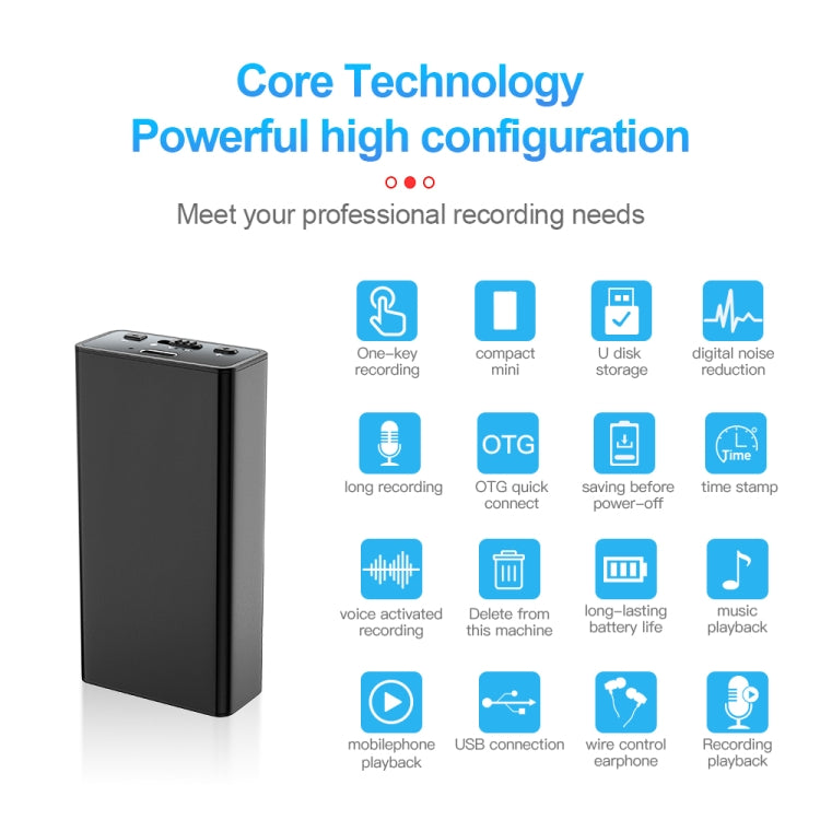 Q65 Long-lasting Magnetic Intelligent Voice Recording Pen, Memory:32GB(Black)