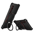 For Sony Xperia 1 IV Mechanical Arm Borderless MagSafe Holder Metal Phone Case(Black Red) - Sony Cases by PMC TechLife | Online Shopping South Africa | PMC TechLife | Buy Now Pay Later Mobicred