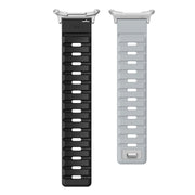 For Samsung Galaxy Watch Ultra 47mm Magnetic Silicone Watch Band(Light Grey Black+Silver)
