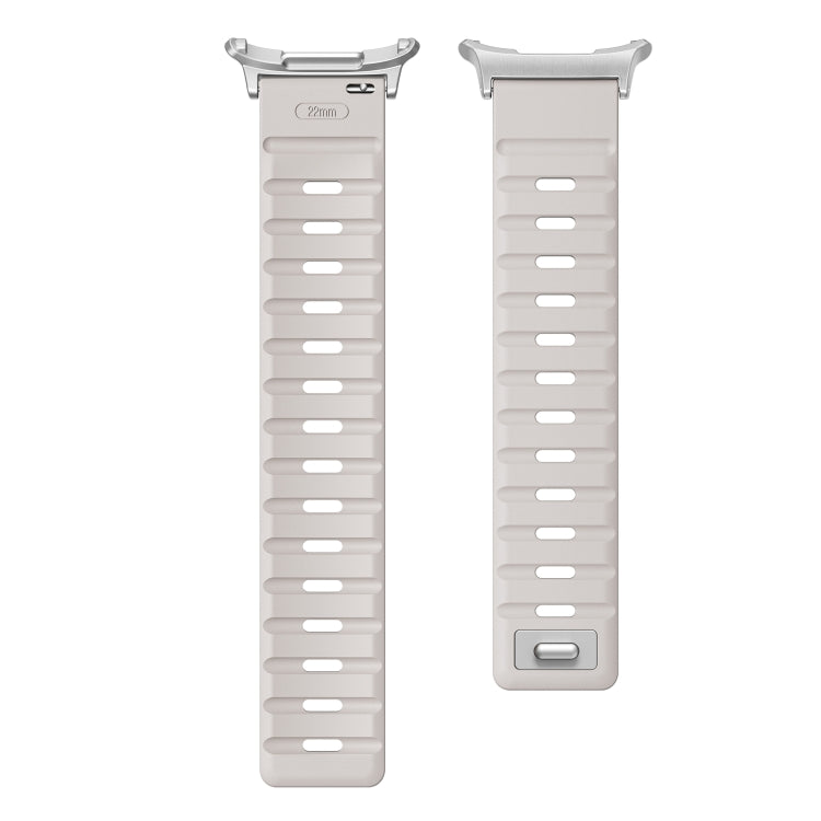For Samsung Galaxy Watch Ultra 47mm / Ultra 2025 Magnetic Silicone Watch Band(Starlight+Silver)
