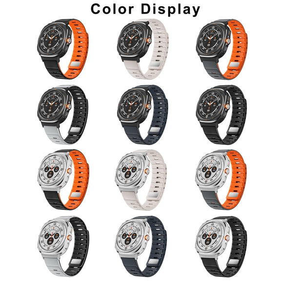 For Samsung Galaxy Watch Ultra 47mm / Ultra 2025 Magnetic Silicone Watch Band(Starlight+Silver)