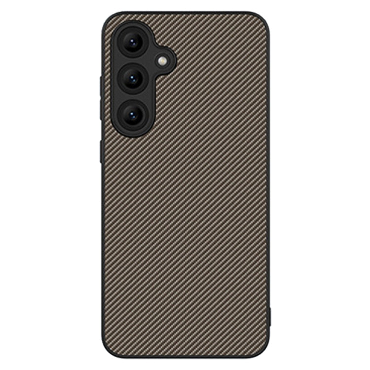 For Samsung Galaxy S25 5G Carbon Fiber Texture Printing Phone Case(Gold)