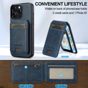 For iPhone 16 Pro Max LC.IMEEKE L3 Series Detachable RFID Card Bag Magsafe Phone Case(Blue)